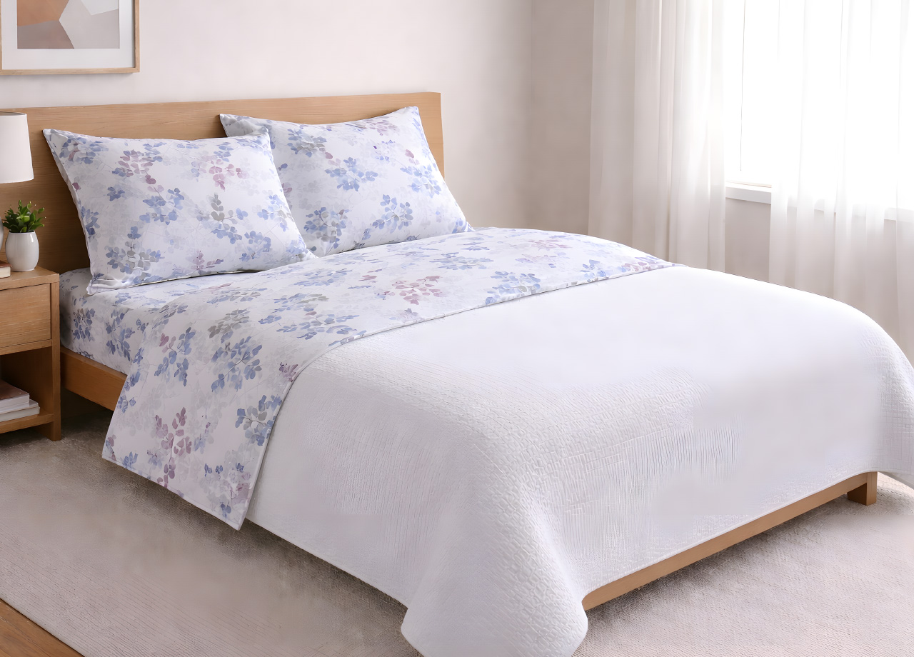 Completo Lenzuola Letto Morbida Flanella 100% Cotone Disegno Petalo 342 Completo Lenzuola Letto Morbida Flanella 100% Cotone Disegno Petalo - immagine 2