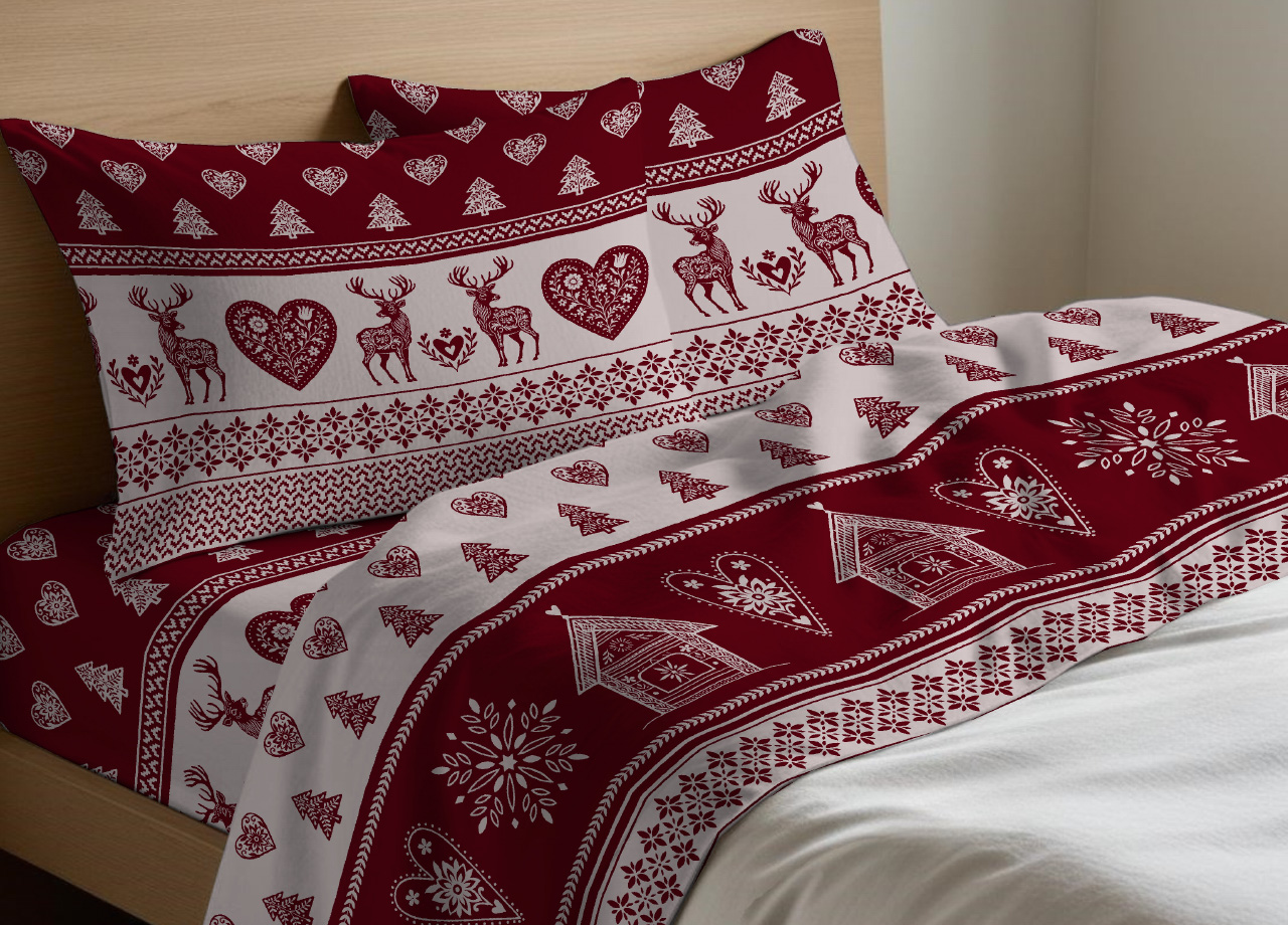 Completo Lenzuola Letto In 100% Cotone Made Italy Disegno Stube 122 Completo Lenzuola Letto In 100% Cotone Made Italy Disegno Stube - immagine 2